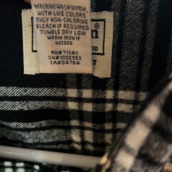 L.L. Bean Men Plaid Shirt Black & White Traditional Fit LARGE-REG - Picture 6 of 12
